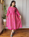 Indiehaat | Blockprinted Cotton Long Dress Pink