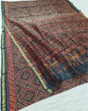 Indiehaat | Chanderi Silk Ajrakh Print Saree Multicolor