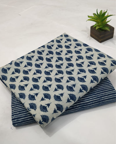Indiehaat | Blockprinted Cotton Suit (Top & Bottom) Indigo