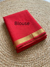 Noor Bandhej Pure Kota Silk Saree Red Yellow