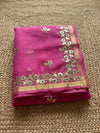 Pankhudi Kota Cotton Gota Patti Hot Pink Saree