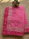 Gilded Grace Kota Cotton Gota Patti Saree Pink