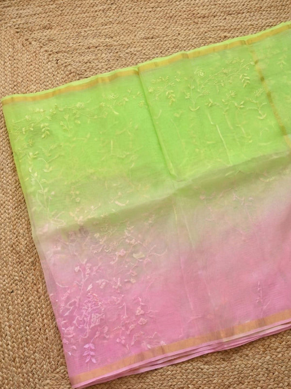 Delicate Pure Cotton Kota Doria Multicolor Saree