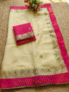 Gilded Grace Kota Cotton Gota Patti Saree Yellow