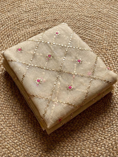 Pankhudi Gota Patti Off White Kota Cotton Saree