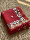 Gilded Grace Kota Cotton Gota Patti Red Saree