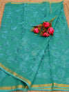 Pankhudi Kota Doria Serene Green Saree Embroidered