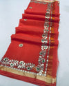 Indiehaat | Kota Cotton Gota Patti Red Saree