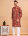 Indiehaat | BlockPrinted Cotton Kurta Pyjama Red