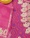 Indiehaat|Kota Doria Gota Patti Pink Suit(Top+Bottom+Dupatta)