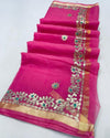 Indiehaat | Kota Cotton Gota Patti Pink Saree