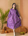 Indiehaat | Blockprinted Cotton Long Dress Purple