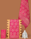 Indiehaat | Blockprinted Kota Doria Pink Suit