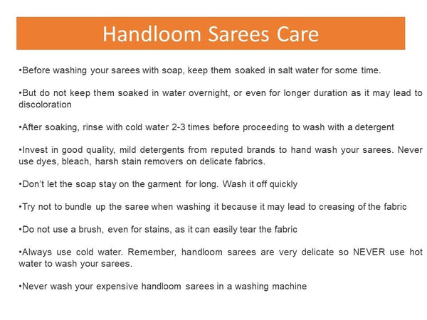 Handloom Care Instructions - Indiehaat