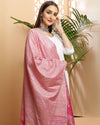 Indiehaat | Katan Silk Blockprint Dupatta Pink