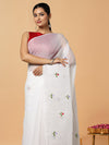 Kota Doria White Saree Allover Embroidery Handcrafted