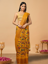 Silkmark Muga Tussar Silk Printed Yellow Saree