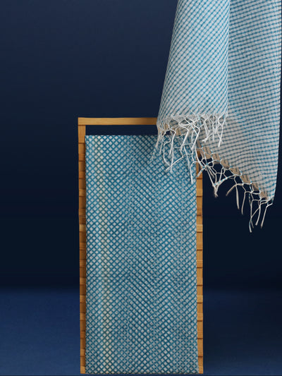 Lehariya Kota Doria Light Blue Suit (Top+Dupatta+Bottom)