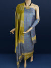 Katan Silk Vivid Blockprint Blue Suit