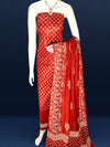 Katan Silk Ethereal Blockprint Red Suit