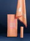 Gulmohar Pure Linen Embroidered Sweet Peach Suit Piece