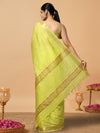 Handcrafted Kota Silk Golden Poppy Yellow Plain Saree