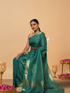 Handcrafted Kota Silk Green Plain Saree