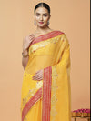 Tye & Drape Kota Cotton Kachi Gotta Yellow Saree