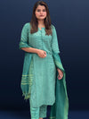 Katan Silk Color-Rich Handcrafted Green Suit