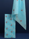 Chikankari Resplendent Kota Doria Blue Suit (Top+Dupatta)