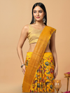 Silkmark Muga Tussar Silk Printed Yellow Saree