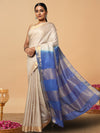 Handloom Kota Silk Joyful Beige & Blue Saree