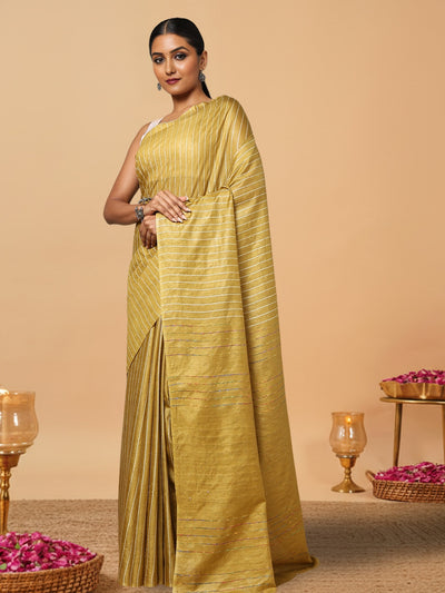 Kota Staple Silk Kantha Pallu Brown Saree