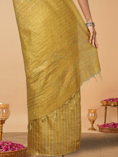 Kota Staple Silk Kantha Pallu Brown Saree