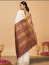 Handloom Kota Silk Unique Beige & Brown Saree