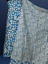 Katan Silk Radiating Blockprint Royal Blue Suit