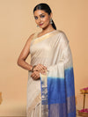 Handloom Kota Silk Joyful Beige & Blue Saree