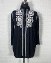 Intricate Chikankari Cotton Black Kurti - IndieHaat