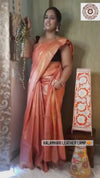 Silkmark Muga Tussar Silk Embroidered Peach Saree