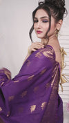Ornate Banarasi Silk Jaquard Royal Purple Saree