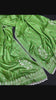 Pure Tussar Silk Dupatta Green Color Chikankari and Crochet work - IndieHaat