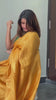 Hand Dyed Pure Tissue Linen Yellow colorSaree With Running Blouse Hand Dyed-Indiehaat