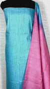 Handdyed Katan Silk Blue & Pink Contrast Suit