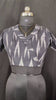 Pure Cotton Blouse Dark Grey Color Ikkat Design - IndieHaat