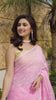 Pure Cotton Kota Doria Saree Pale Pink Color Jaal Embroidery with running blouse - IndieHaat