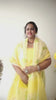 Kota Doria Yellow Suit Material Handblock Printed with Dupatta-Indiehaat