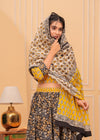 Indiehaat | Blockprinted Black & Yellow Lehanga Choli Set