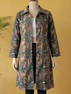 Avaran Roop Pure Cotton Blockprint Winter Jacket Olive Green