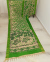 Indiehaat | Mangalagiri Handpainted Silk Saree Green