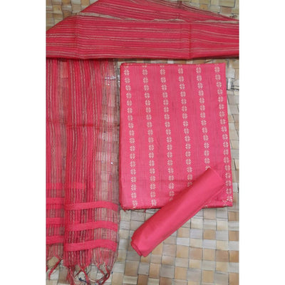 Katan Silk Dynamic Handcrafted Pink Suit